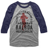 Rocky Balboa Boxing Club Gray Heather/Blue Heather Raglan T-Shirt