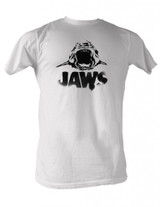 Jaws Black Logo White Adult T-Shirt