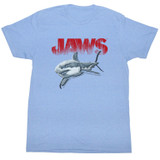 Jaws Half Tone Light Blue Heather Adult T-Shirt