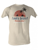 Jaws Amity Island Natural Adult T-Shirt