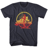 Karate Kid Bansai Kick Navy Heather Adult T-Shirt