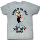 Popeye Strong Gray Heather Adult T-Shirt