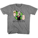 Popeye Go Green Graphite Heather Youth T-Shirt