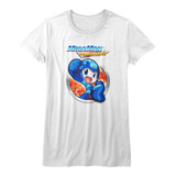 Mega Man Powered Up White Junior Women's T-Shirt