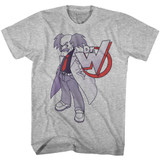 Mega Man Dr. Willy Gray Heather Adult T-Shirt