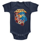 Mega Man Flat Colors Navy Baby Onesie T-Shirt