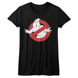 The Real Ghostbusters Symbol Black Junior Women's T-Shirt