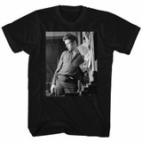 James Dean Cool Lean Black Adult T-Shirt