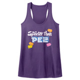 Pez Sweeter Than Purple Heather Junior Women's Racerback Tank Top