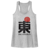 Hai Karate Logo Gray Heather Junior Women's Racerback Tank Top T-Shirt