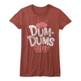 Dum Dums Cherry Red Heather Junior Women's T-Shirt