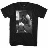 Muhammad Ali Punching Bag Black Adult T-Shirt