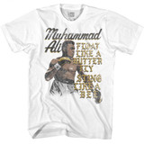 Muhammad Ali Float Sting White Adult T-Shirt