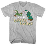 Beetle Bailey Beetle Run Sarge Yell Gray Heather Adult T-Shirt