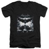 Batman Arkham Knight Forward Force Black Adult V-Neck T-Shirt