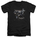 Batman Arkham Knight Grapple Black Adult V-Neck T-Shirt