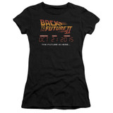 Back To The Future II Future Is Here Junior Women's T-Shirt Sheer Black