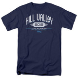 Back To The Future II Hill Valley 2015 Adult 18/1 T-Shirt Navy