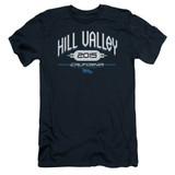 Back To The Future II Hill Valley 2015 Adult 30/1 T-Shirt Navy