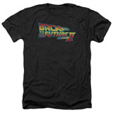 Back To The Future II Logo Adult T-Shirt Heather Black T-Shirt