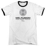 Back To The Future II Mr. Fusion Logo Adult Ringer White/Black