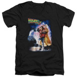 Back To The Future II Poster Adult V-Neck 30/1 T-Shirt Black