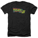 Back To The Future III Logo Adult Heather Black T-Shirt