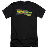 Back To The Future III Logo Adult 30/1 T-Shirt Black