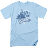 Back To The Future III Time Train Adult 18/1 T-Shirt Light Blue