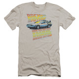 Back To The Future 88 MPH Premuim Canvas Adult Slim Fit 30/1 T-Shirt Silver