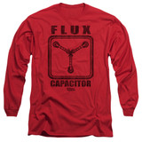 Back To The Future Flux Capacitor Long Sleeve Adult 18/1 T-Shirt Red