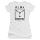 Back To The Future Flux Capacitor Junior Women's T-Shirt Sheer White