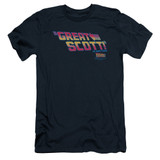 Back To The Future Great Scott Adult 30/1 T-Shirt Navy