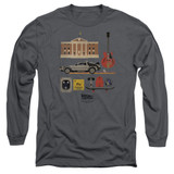 Back To The Future Items Long Sleeve Adult 18/1 T-Shirt Charcoal
