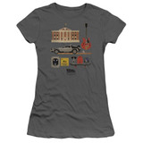 Back To The Future Items Junior Women's T-Shirt Sheer Charcoal