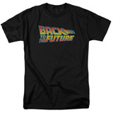 Back To The Future Logo Adult 18/1 T-Shirt Black