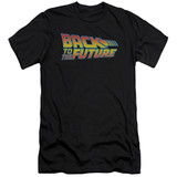 Back To The Future Logo Premuim Canvas Adult Slim Fit 30/1 T-Shirt