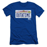 Back To The Future Outatime Plate Adult 30/1 T-Shirt Royal Blue