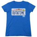Back To The Future Outatime Plate Women's T-Shirt Royal Blue