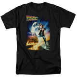 Back To The Future Poster Adult 18/1 T-Shirt Black