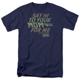 Back To The Future Say Hi Adult 18/1 T-Shirt Navy