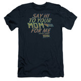 Back To The Future Say Hi Adult 30/1 T-Shirt Navy