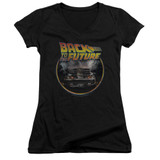 Back To The Future Back Junior Women's T-Shirt V-Neck Black