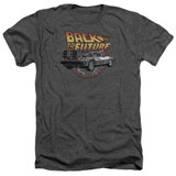 Back To The Future Time Machine Adult T-Shirt Heather Charcoal