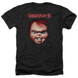 Child's Play 3 Chucky Adult Heather T-Shirt Black