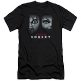 Bride Of Chucky Happy Couple Premium Canvas Adult Slim Fit T-Shirt Black