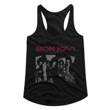 Bon Jovi Retro Jovi Black Junior Women's Racerback Tank Top T-Shirt