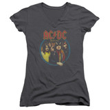 AC/DC Highway To Hell Junior Women's V-Neck T-Shirt Charcoal