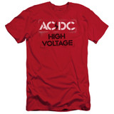 AC/DC High Voltage Stencil Adult 30/1 T-Shirt Red