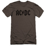 AC/DC Worn Logo HBO Adult 30/1 T-Shirt Charcoal